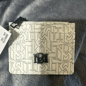 Badgley Mischka Black & White Vegan Leather Mini Credit Card Holder New NWT